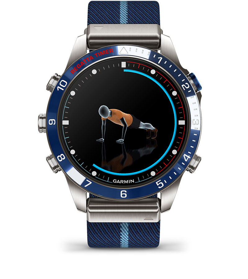 Смарт часовник Garmin MARQ™ Captain (Gen 2) 1.2" (3.4 cm) AMOLED дисплей, измерване на пулс, кислород в кръвта, разстояние, до 16 дни време на работа, 10 ATM, Bluetooth, ANT+, Wi-Fi, син - характеристика 8