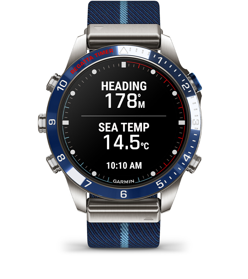 Смарт часовник Garmin MARQ™ Captain (Gen 2) 1.2" (3.4 cm) AMOLED дисплей, измерване на пулс, кислород в кръвта, разстояние, до 16 дни време на работа, 10 ATM, Bluetooth, ANT+, Wi-Fi, син - характеристика 11
