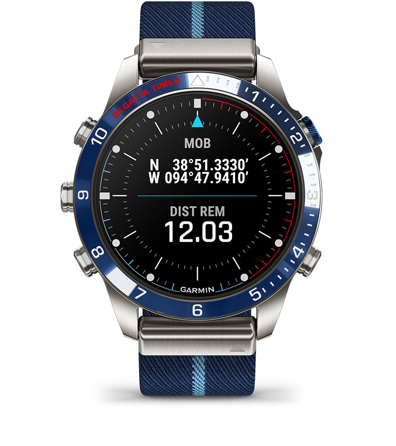 Смарт часовник Garmin MARQ™ Captain (Gen 2) 1.2" (3.4 cm) AMOLED дисплей, измерване на пулс, кислород в кръвта, разстояние, до 16 дни време на работа, 10 ATM, Bluetooth, ANT+, Wi-Fi, син - характеристика 12