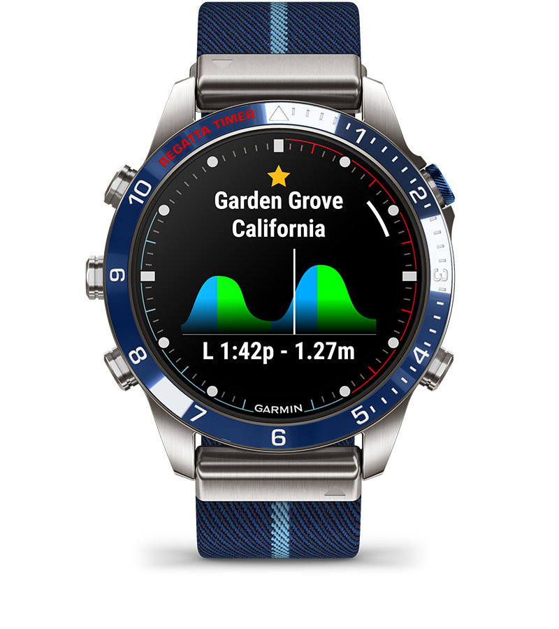 Смарт часовник Garmin MARQ™ Captain (Gen 2) 1.2" (3.4 cm) AMOLED дисплей, измерване на пулс, кислород в кръвта, разстояние, до 16 дни време на работа, 10 ATM, Bluetooth, ANT+, Wi-Fi, син - характеристика 17
