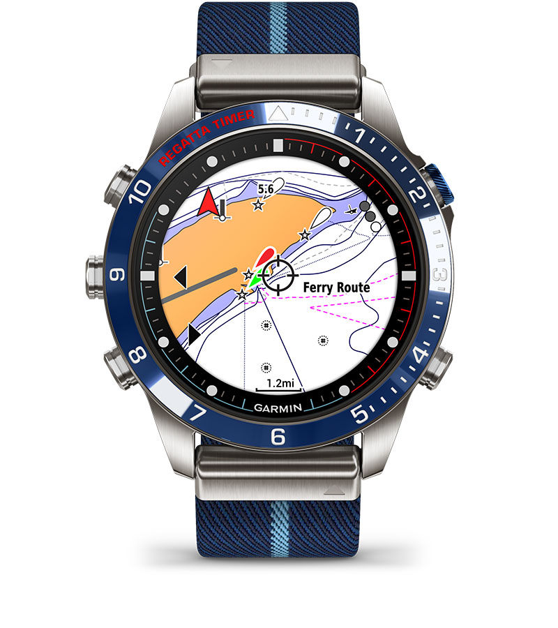 Смарт часовник Garmin MARQ™ Captain (Gen 2) 1.2" (3.4 cm) AMOLED дисплей, измерване на пулс, кислород в кръвта, разстояние, до 16 дни време на работа, 10 ATM, Bluetooth, ANT+, Wi-Fi, син - характеристика 21