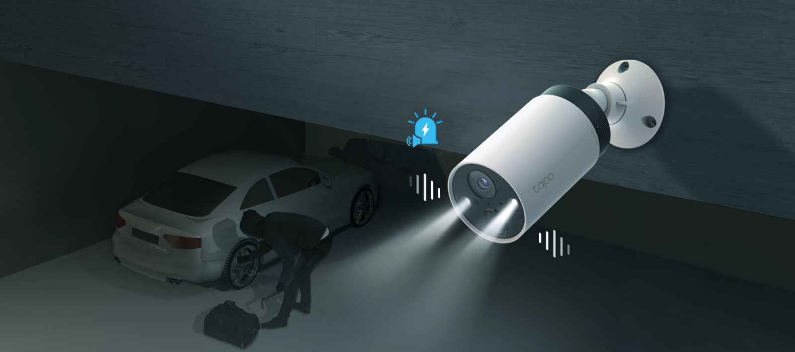 IP камери TP-Link Tapo C420S2, система с 2 камери, насочени "bullet" камери, 4MPix (2560x1440@15fps), H.264, IR осветеност (до 15m), външна IP65, Wi-Fi, 2-посочно аудио, микрофон - характеристика 5