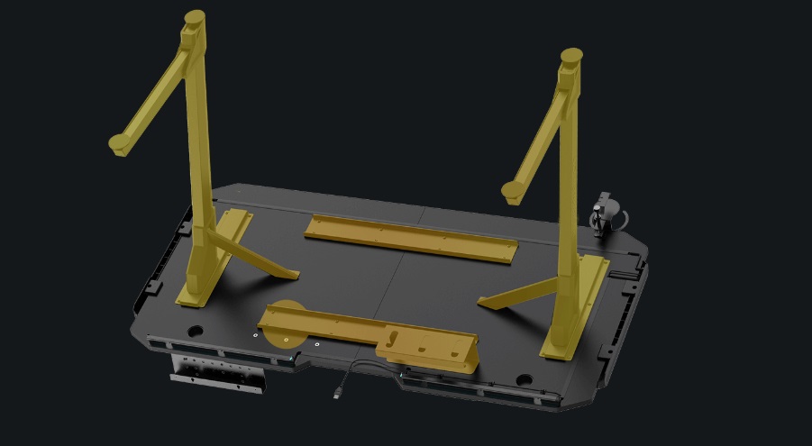 Компютърно бюро Ultradesk Space XXL V2, 144 x 70 x 76 cm, отделение за кабели, поставка за слушалки и чаша, LED RGB, регулируеми крачета, черно - характеристика 2