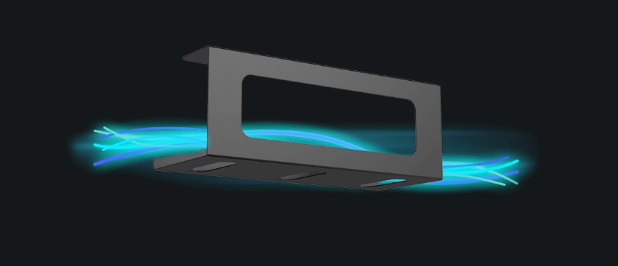 Компютърно бюро Ultradesk Space XXL V2, 144 x 70 x 76 cm, отделение за кабели, поставка за слушалки и чаша, LED RGB, регулируеми крачета, черно - характеристика 4