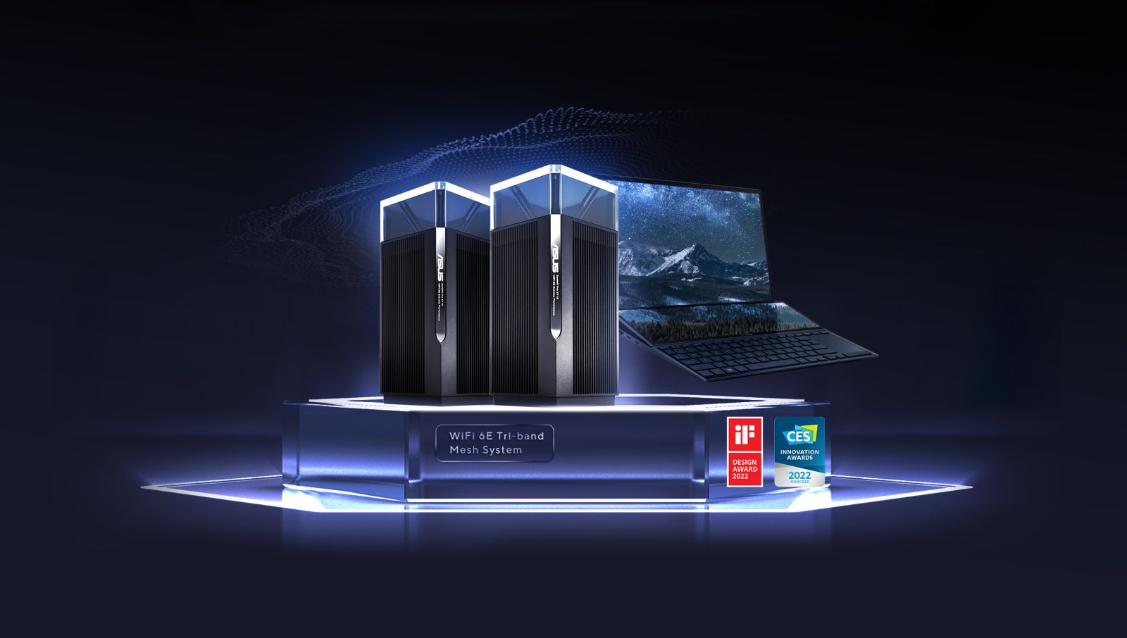 Рутер Asus ZenWiFi Pro ET12, 11000Mbps, 2.4GHz(1148 Mbps)/5GHz(4804 Mbps)/6GHz(4804 Mbps), Wireless AX, 1x LAN2500, 2x LAN1000 1x WAN2500, 10x вътрешни антени - характеристика 1