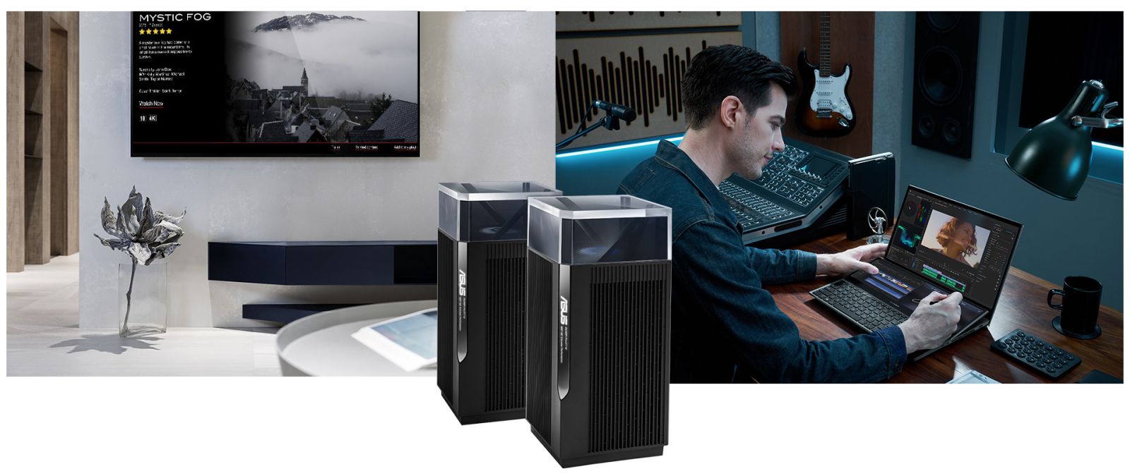Рутер Asus ZenWiFi Pro ET12, 11000Mbps, 2.4GHz(1148 Mbps)/5GHz(4804 Mbps)/6GHz(4804 Mbps), Wireless AX, 1x LAN2500, 2x LAN1000 1x WAN2500, 10x вътрешни антени - характеристика 3