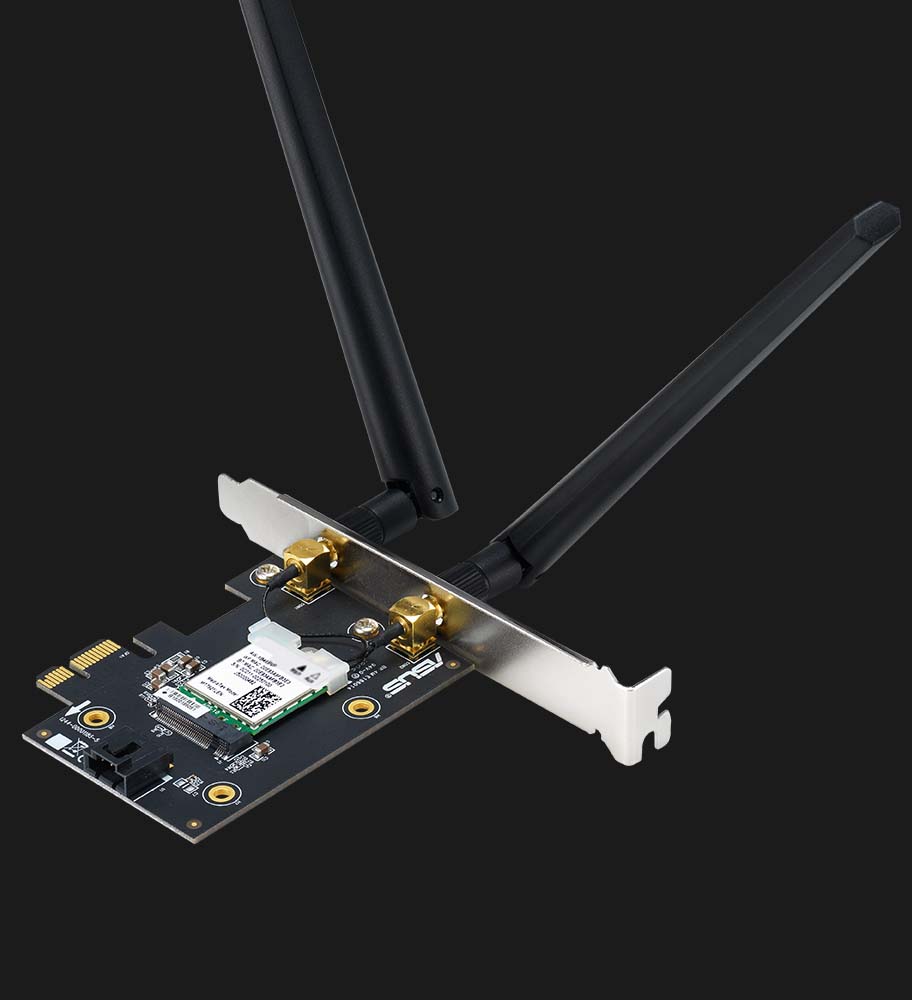 Мрежови адаптер Asus PCE-AXE5400, 3000Mbps, Wireless AX, 2.4GHz (574Mbps)/5GHz (2402Mbps), PCIe, Bluetooth 5.2, 2 външни антени - характеристика 5