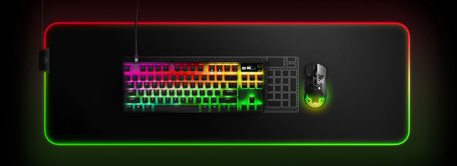 Клавиатура SteelSeries Apex Pro TKL (2023), геймърска, механична, OmniPoint Adjustable switches, RGB подсветка, UK layout, черна, Bluetooth, USB - характеристика 4