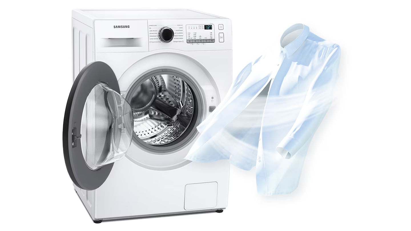 Пералня със сушилня Samsung WD70T4046EE/LE, клас E/D, 7 кг. капацитет пералня/4 кг. капацитет сушилня, 1400 оборота в минута, свободностояща, 60 cm. ширина, Eco Bubble, Bubble Soak, Air Wash, Hygiene Steam, бяла - характеристика 2