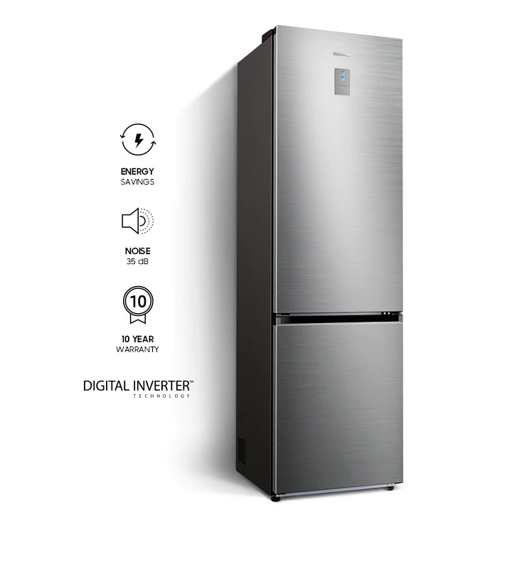 Хладилник с фризер Samsung RB33B610FSA/EF, клас F, 344л. общ обем, свободностоящ, 295 kWh/годишно разход на енергия, SpaceMax, No Frost, All-Around Cooling, сив - характеристика 5