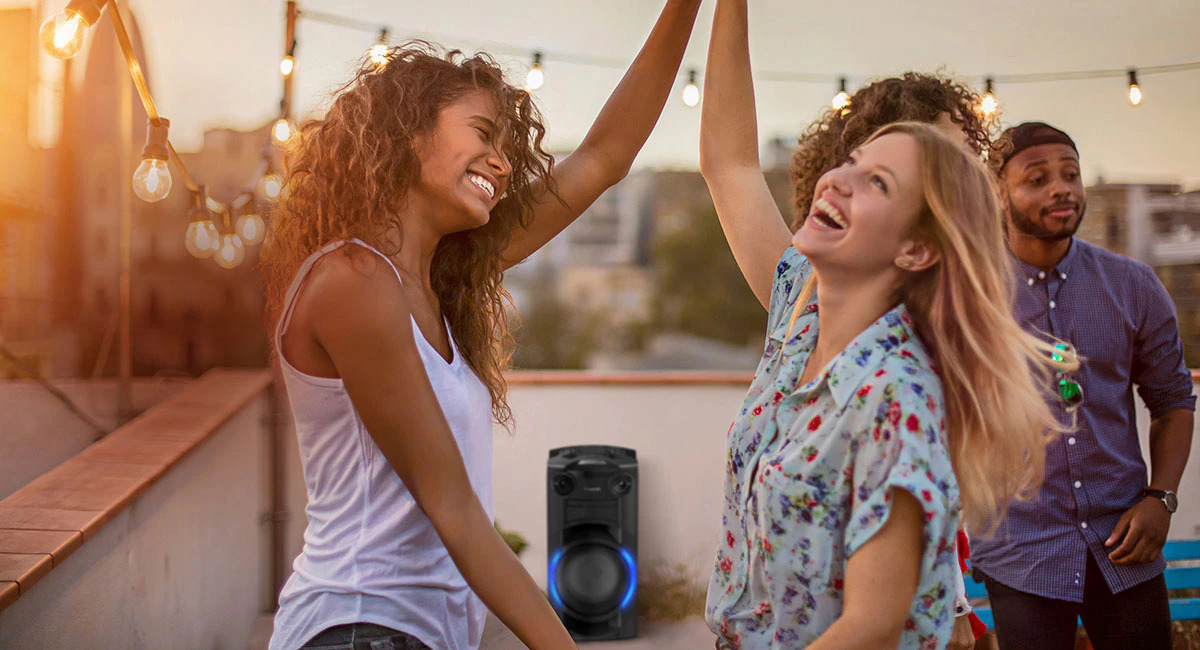 Караоке колона Panasonic SC-TMAX10E-K, 2.0, 300W, LED подсветка, Bluetooth, AUX, FM, USB, черна - характеристика 3