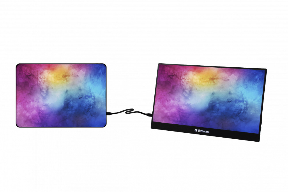 Монитор Verbatim PM-14 Portable Monitor, преносим, 14" (35.56 cm) IPS панел, Full HD, 6ms, 250 cd/m2, HDMI, USB-C, USB - характеристика 1