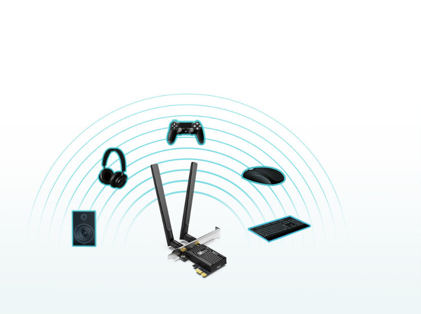 Мрежови адаптер TP-Link Archer TX20E, 1800Mbps, Wireless AX, 2.4GHz (574Mbps)/5GHz (1201Mbps), PCIe, Bluetooth 5.2, 2 външни антени - характеристика 2