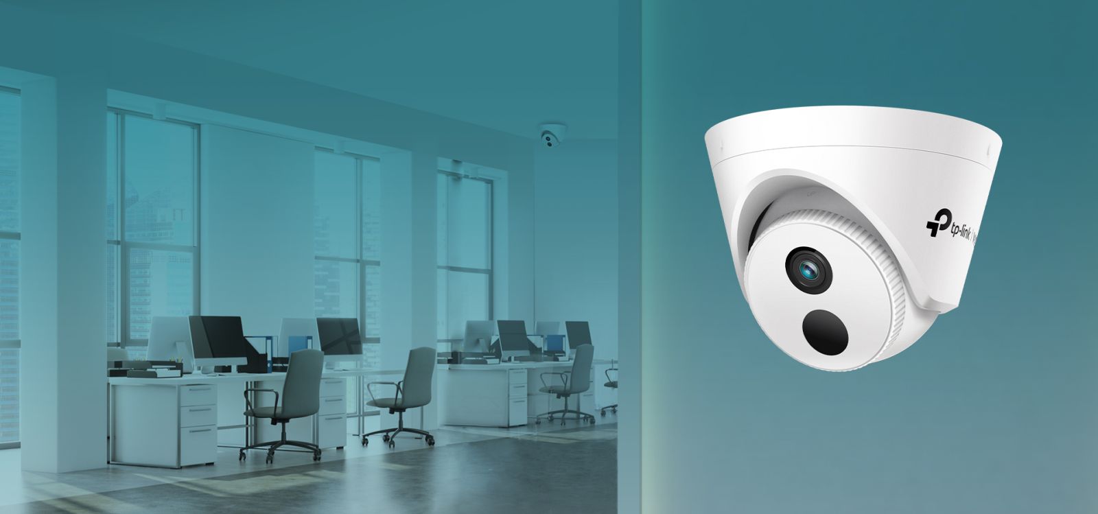 IP камера TP-Link VIGI C430I(2.8mm), куполна, 3Mpix (2304x1296@30fps), 2.8mm обектив, H.265+/H.265/H.264+/H.264, IR осветеност (до 30 метра), външна, PoE - характеристика 1