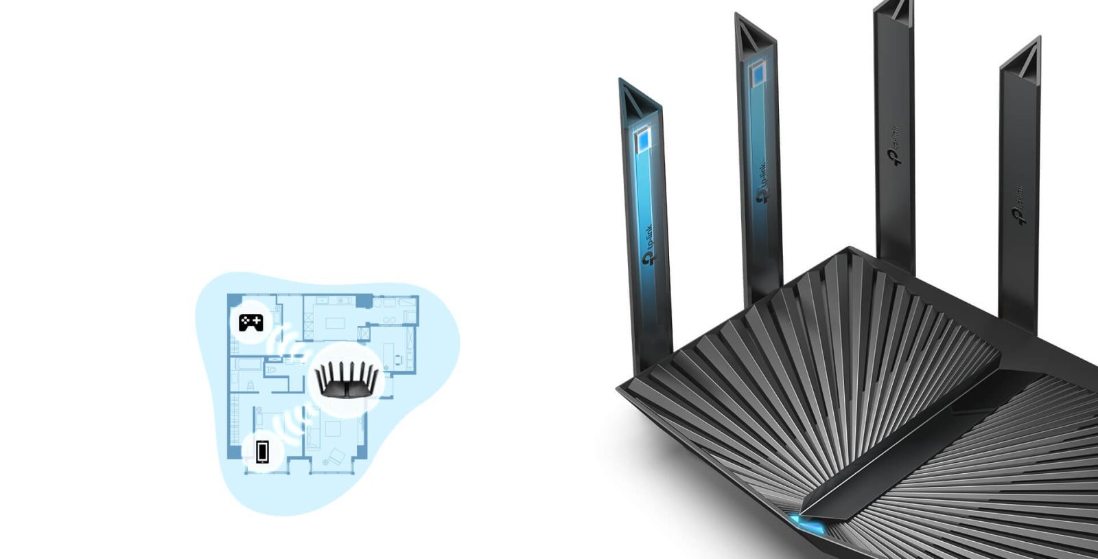 Рутер TP-Link Archer AX95 AX7800, 7800Mbps, 2.4 GHz (574 Mbps) + 5 GHz (2402 Mbps) + 5 GHz (4804 Mbps), Wireless AX, 3x 10/100/1000 LAN, 1x 10/100/1000, LAN/WAN, 1x 100/1000/2500 LAN/WAN, 1x USB 3.0, 1x USB 2.0, 8x външни антени - характеристика 5