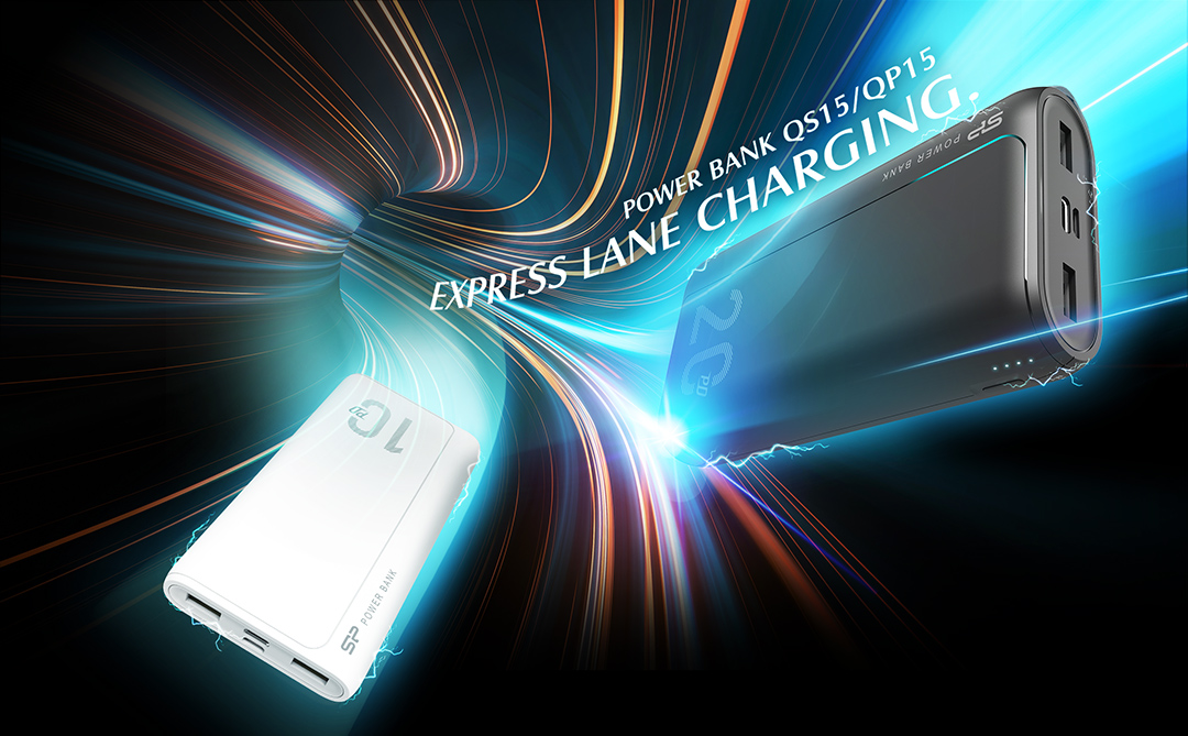 Външна батерия/power bank/ Silicon Power QP15, 10 000mAh, черна, 2x USB-A, 1x USB-C - характеристика 1