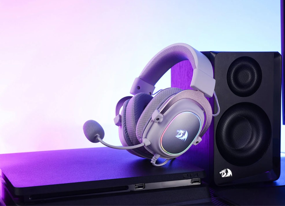 Слушалки Redragon Zeus X White H510W-RGB, микрофон, гейминг, 7.1 Surround-Sound звук, RGB подсветка, USB, бели - характеристика 2