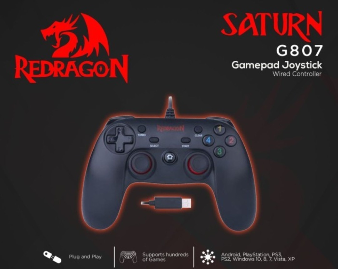 Геймпад Redragon Saturn G807-BK, жичен, за PC, USB, черен - характеристика 1