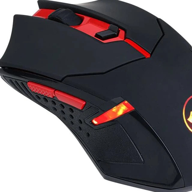 Комплект мишка и пад Redragon M601WL-BA, оптична (2400 dpi), безжична, USB, черно-червени, гейминг, червена подсветка - характеристика 2