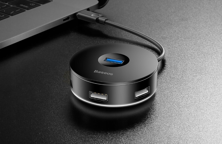 USB Хъб Baseus CAHUB-G01, 4 порта, от USB Type-C към 1x USB 3.2 Type-A, 3x USB 2.0 Type-A, черен - характеристика 1