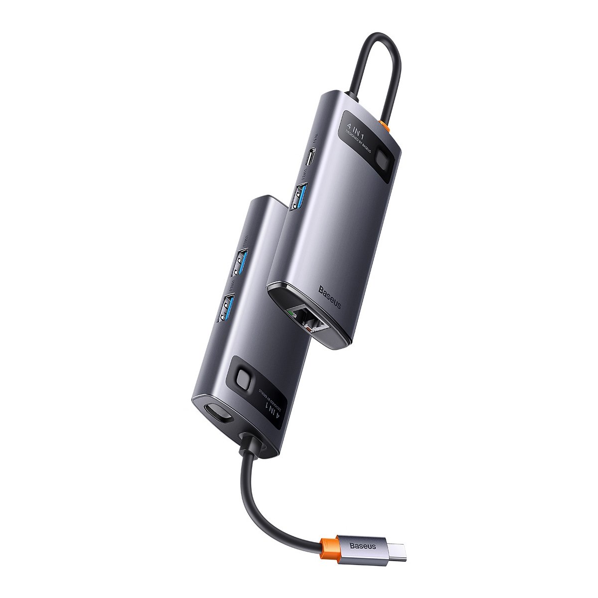 Докинг станция Baseus WKWG070113, 5 порта, от USB Type-C към 3x USB Type-A, 1x USB Type-C, 1x RJ45, тъмносив - характеристика 1