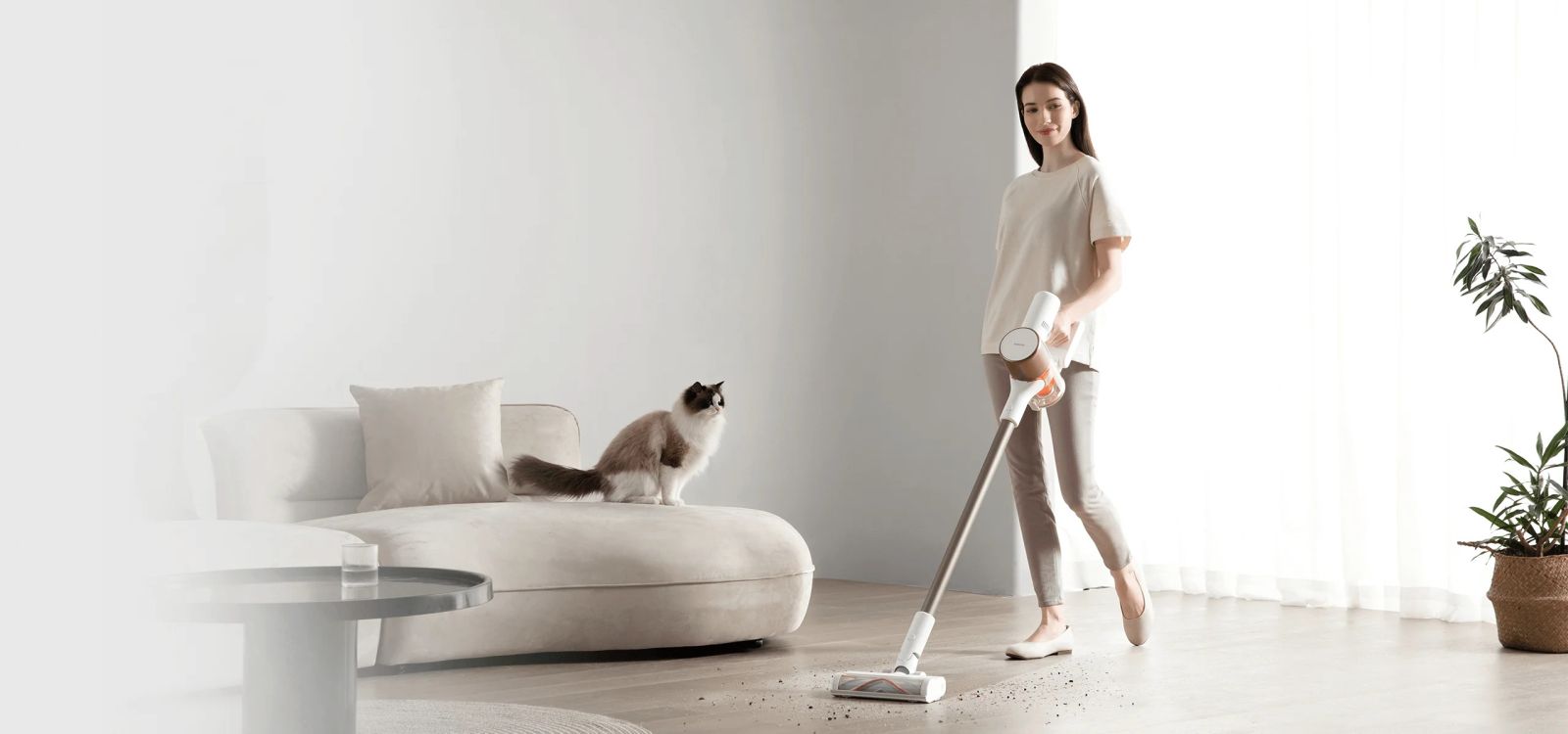 Прахосмукачка Xiaomi Vacuum Cleaner G10 Plus (BHR6179EU), вертикална, безжична, без торба, 425W, 0.6 l капацитет на резервоара, 3000mAh капацитет на батерията, бяла - характеристика 1