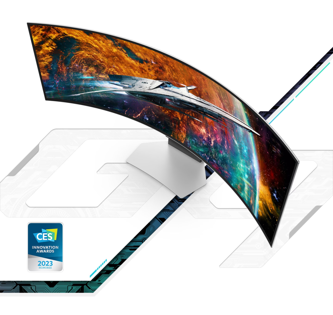 Монитор Samsung Odyssey OLED G9 LS-49CG950 (2023), 49"(124.46sm) OLED Curved панел, DQHD (5120x1440pix), 240Hz, 0.03ms, 250 cd/m2, Wi-Fi, Bluetooth, HDMI, DisplayPort, USB - характеристика 1