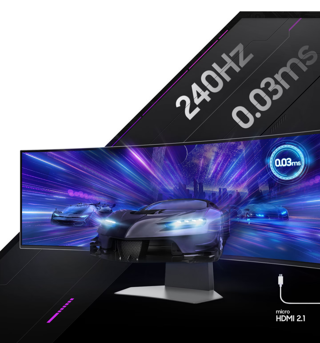 Монитор Samsung Odyssey OLED G9 LS-49CG950 (2023), 49"(124.46sm) OLED Curved панел, DQHD (5120x1440pix), 240Hz, 0.03ms, 250 cd/m2, Wi-Fi, Bluetooth, HDMI, DisplayPort, USB - характеристика 4