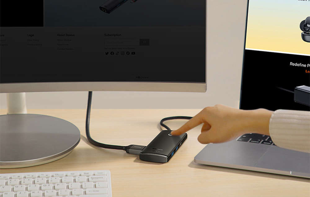 Докинг станция Baseus WKQX080301, от USB C към 1x USB C (PD), 2x USB A, 1x HDMI, 1x SD/MicroSD четец, черна - характеристика 5