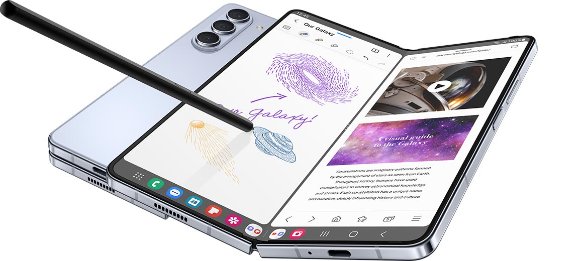Смартфон Samsung Galaxy Z Fold5 (черен), 7.6" (19.3 cm) Foldable Dynamic AMOLED 2X дисплей, осемядрен SM8550 Snapdragon 8 Gen 2 3.36GHz, 12GB RAM, 256GB Flash памет, 50.0 MPix + 10.0 MPix + 12.0 MPix & 10.0 MPix + 4.0 MPix, Android, 253g - характеристика 6
