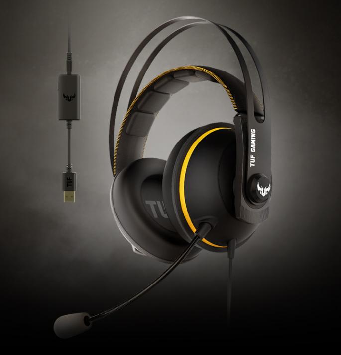 Слушалки Asus TUF Gaming H7 (90YH01MY-B8UA00), USB, микрофон, 53mm неодимови говорители, черни - характеристика 2