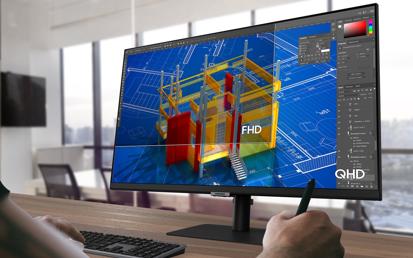 Монитор Samsung LS-27A600U (2021), 27" (68.58 cm) IPS панел, 75Hz, QHD, 5ms, 300cd/m2, DisplayPort, HDMI, USB Type-C - характеристика 2