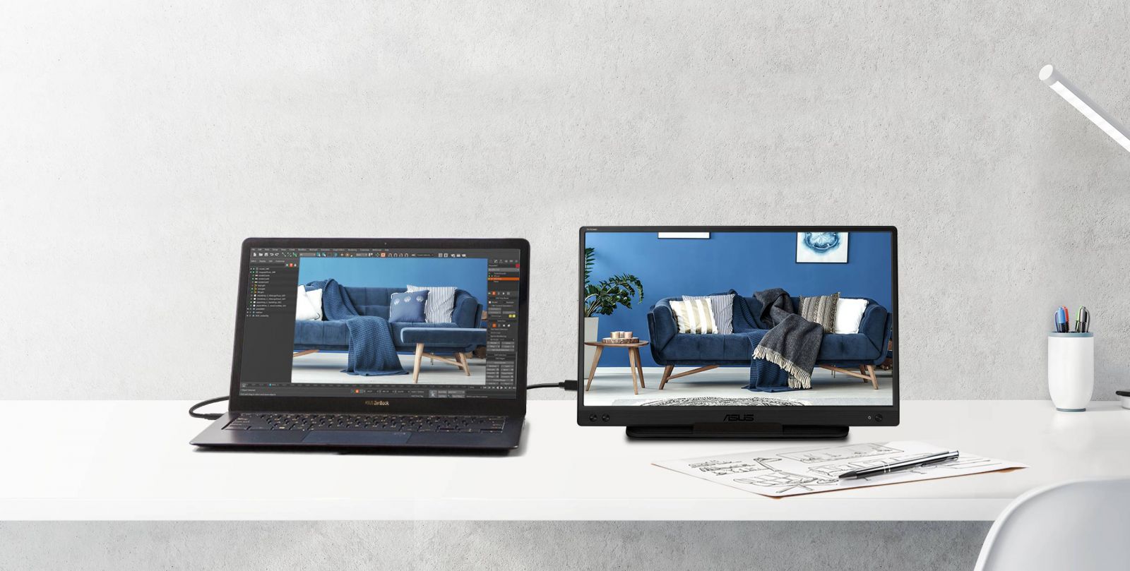 Монитор Asus ZenScreen Go MB166C (90LM07D3-B01170), преносим, 15.6" (39.62 cm) IPS панел, Full HD, 5ms, 100000000:1, 250cd/m2, 1x USB-C - характеристика 2