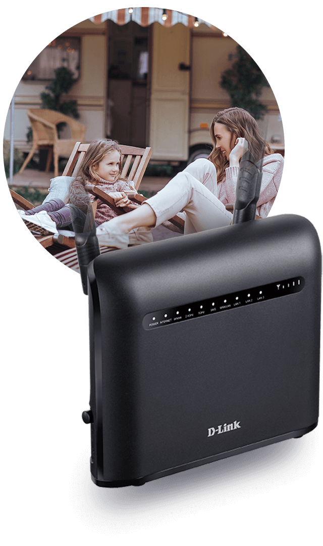 Рутер D-Link DWR-953V2, 3/4G, 1200Mbps, 2.4GHz (300Mbps)/5GHz (866 Mbps), Wireless AC, 3x LAN1000, 1x WAN1000, 2 външни антени - характеристика 1
