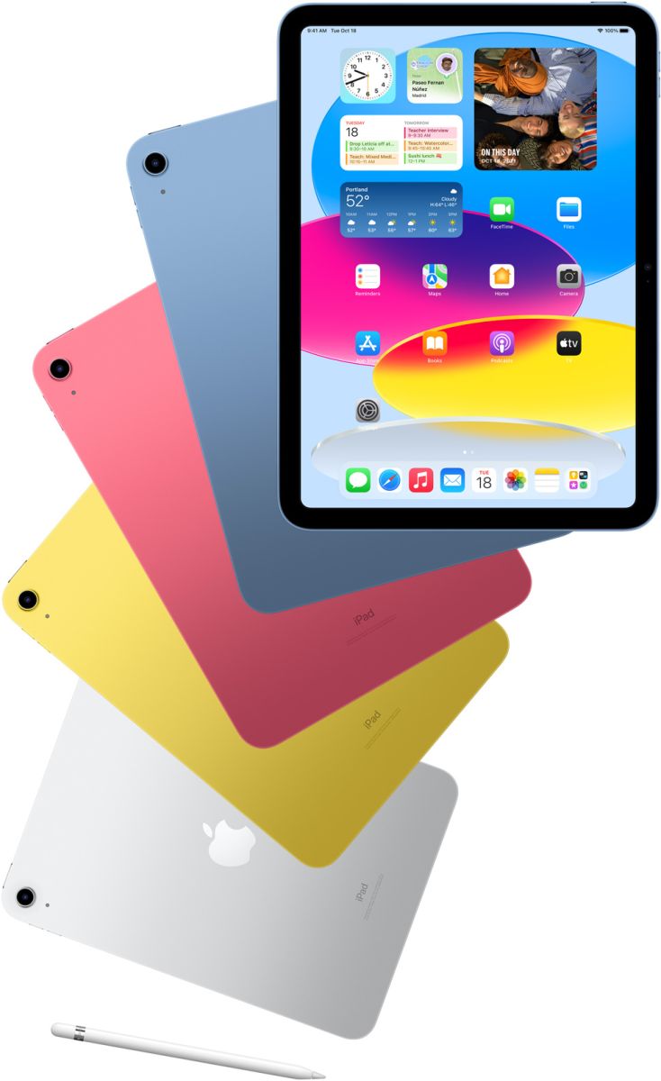 Таблет Apple iPad (10th) Wi-Fi (MPQ93HC/A)(син), 10.9" (27.69 cm) True Tone IPS Multi-Touch display, шестядрен A14 Bionic 3.0 GHz, 4GB RAM, 256GB Flash памет, 12.0 & 12.0 MP камера, iPadOS - характеристика 2