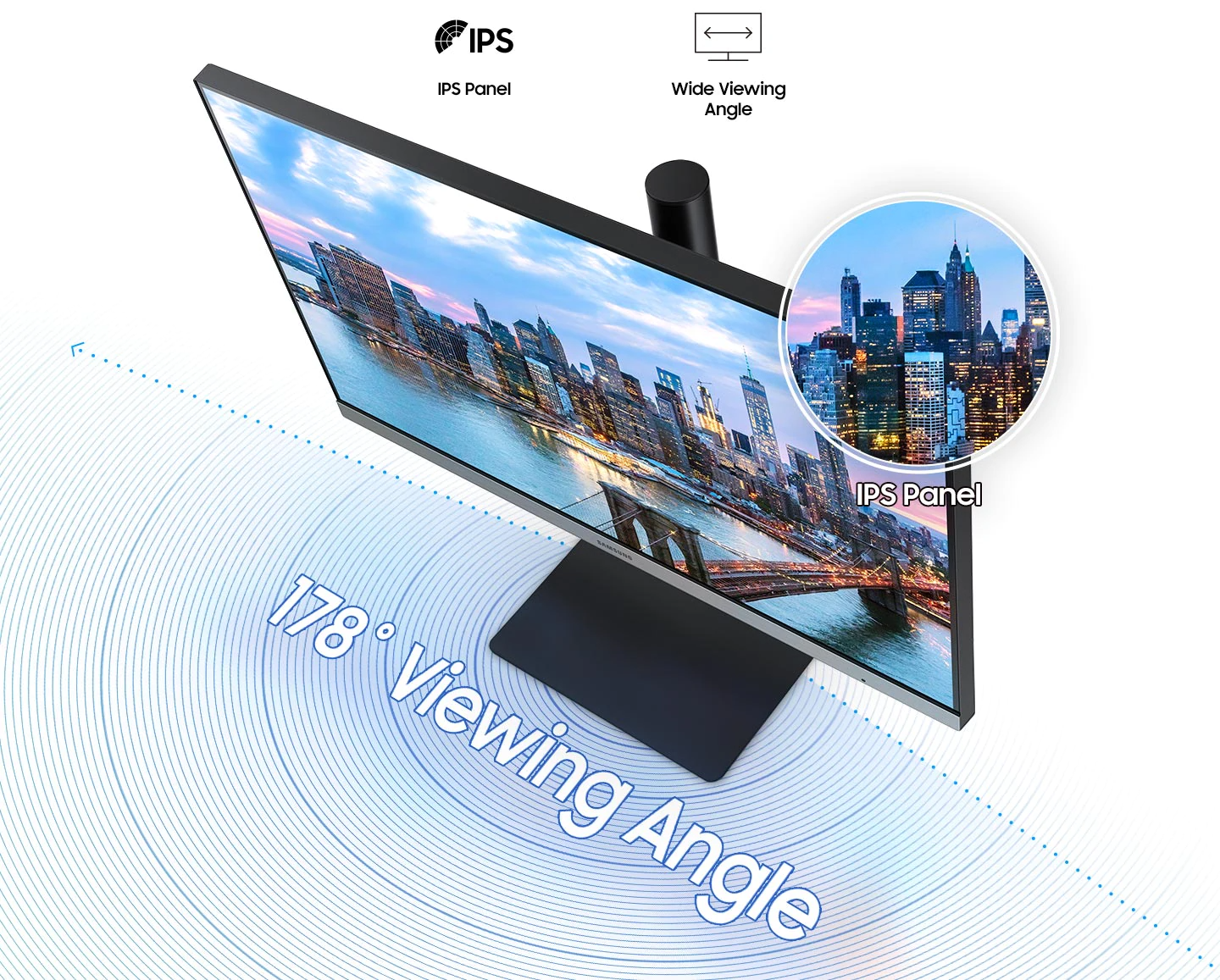 Монитор Samsung LF-24T650F (2020), 24" (60.96 cm) IPS панел, 75Hz, Full HD, 5ms, 200cd/m2, DisplayPort, HDMI, DVI - характеристика 2