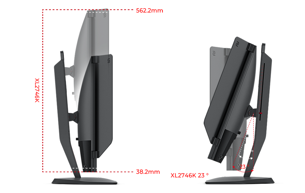 Монитор BenQ Zowie XL2746K, 27" (68.58 cm) TN панел, 240Hz, Full HD, 0.5 ms, 320 cd/m2, DisplayPort, HDMI, USB - характеристика 2