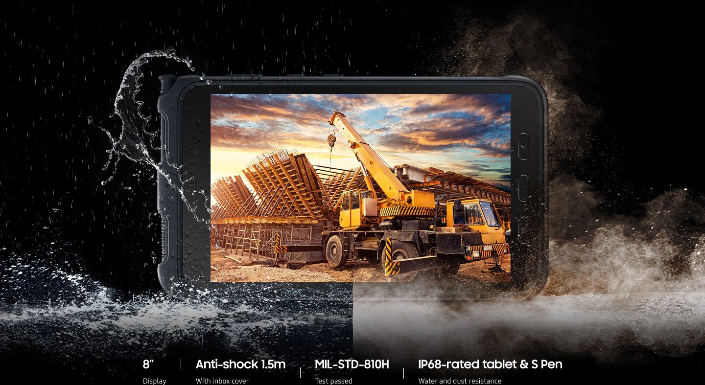 Таблет Samsung Galaxy Tab Active3 (SM-T575NZKAEEE), 8" (20.32 cm) WUXGA дисплей, осемядрен Exynos 9810 2.7GHz, 4GB RAM, 64GB Flash памет (+ microSD слот), 13.0 & 5.0 MP камера, Android - характеристика 2