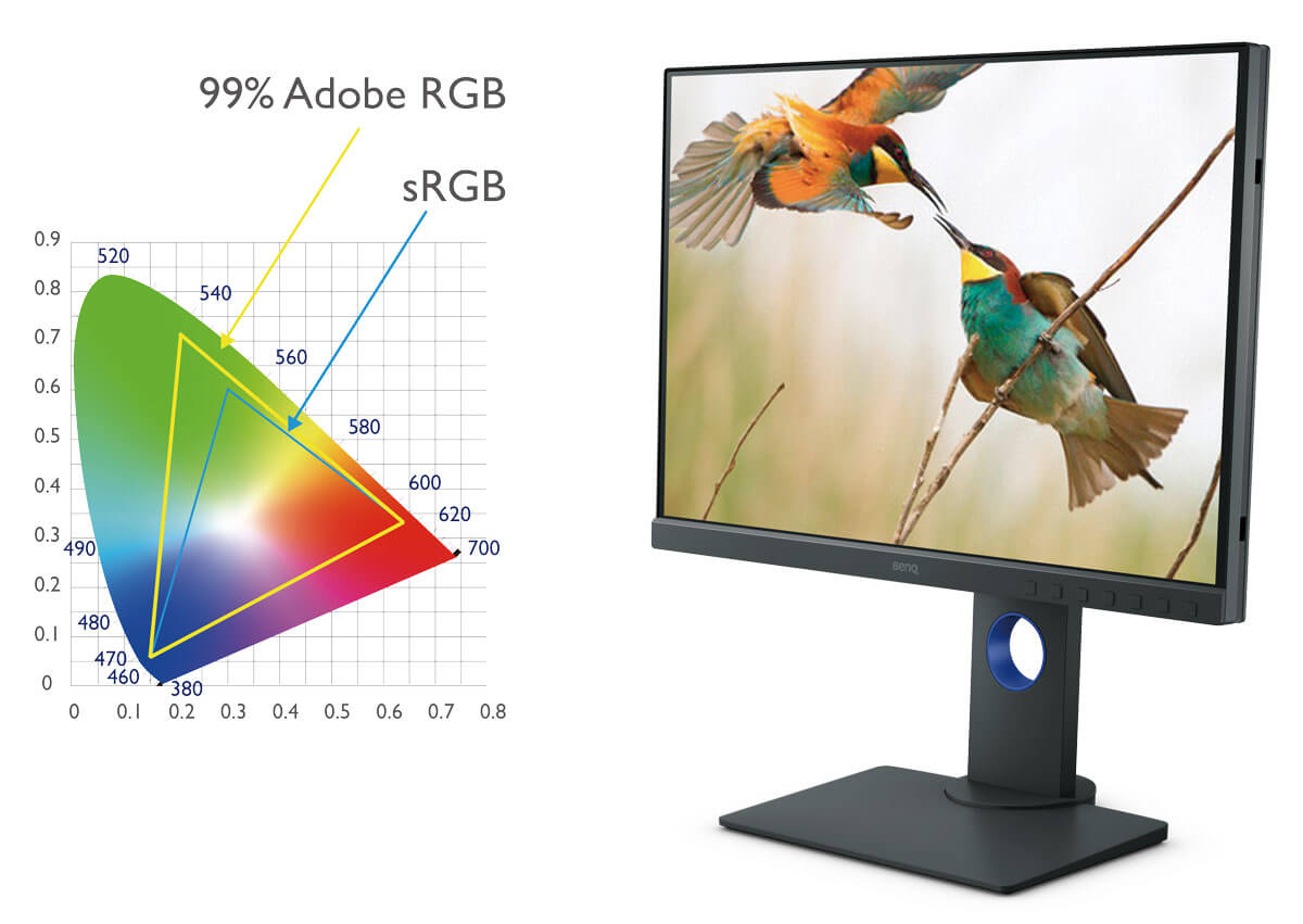 Монитор BenQ SW240 (9H.LH2LB.QPE), 24.1" (61.21 cm) IPS панел, WUXGA, 5ms, 20 000 000:1, 250cd/m2, DisplayPort, HDMI, DVI, VGA - характеристика 2