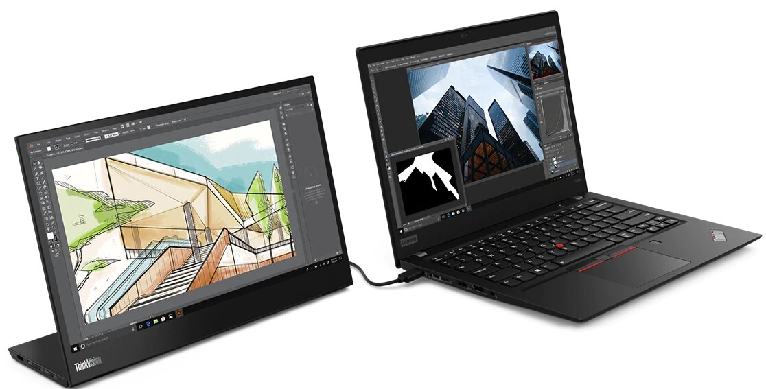 Монитор Lenovo ThinkVision M14 (61DDUAT6EU), 14" (35.56 cm) IPS панел, 6ms, 3M:1, 300 cd/m2, USB 3.1 Type-C - характеристика 2