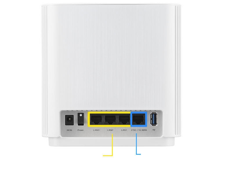 Мрежеста система Asus ZenWiFi XT9 AX7800 (90IG0740-MO3B30), 7800Mbps, 2.4GHz (574 Mbps)/ 5GHz (2402 Mbps)/ 5GHz (4804 Mbps), 3x LAN Gigabits BaseT, 1x WAN 2.5G, 6 вътрешни антени, 2 бр. - характеристика 3