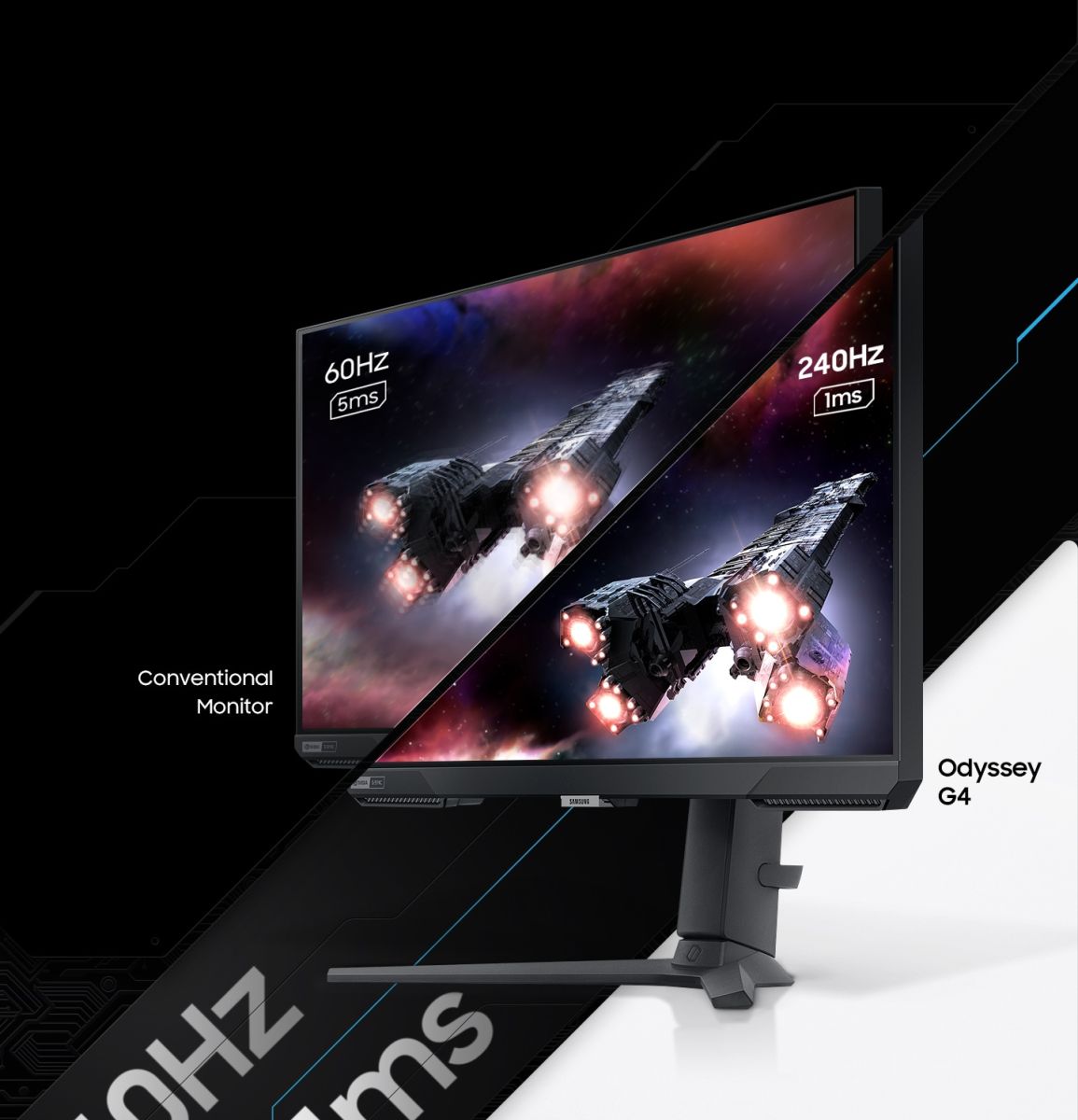 Монитор Samsung Odyssey G4 LS-25BG400 (2022), 25" (63.50 cm) IPS панел, 240Hz, Full HD, 1ms, 400 cd/m2, DisplayPort, HDMI, USB C - характеристика 3