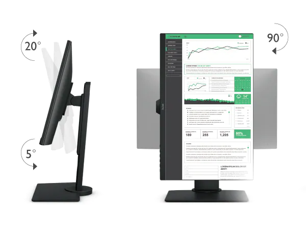 Монитор BenQ BL2480T (9H.LHFLA.FPE), 23.8" (60.45 cm) IPS панел, 75Hz, Full HD, 5ms, 20,000,000:1, 250cd/m2, DisplayPort, HDMI, VGA - характеристика 3