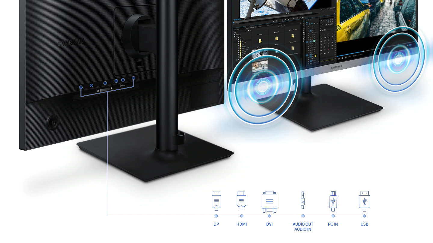 Монитор Samsung LF-24T650F (2020), 24" (60.96 cm) IPS панел, 75Hz, Full HD, 5ms, 200cd/m2, DisplayPort, HDMI, DVI - характеристика 3