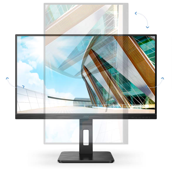 Монитор AOC Q27P2Q, 27" (68.58 cm) IPS панел, 75Hz, QHD, 4 ms, 50M:1, 300 cd/m2, DisplayPort, HDMI, VGA, USB HUB - характеристика 3