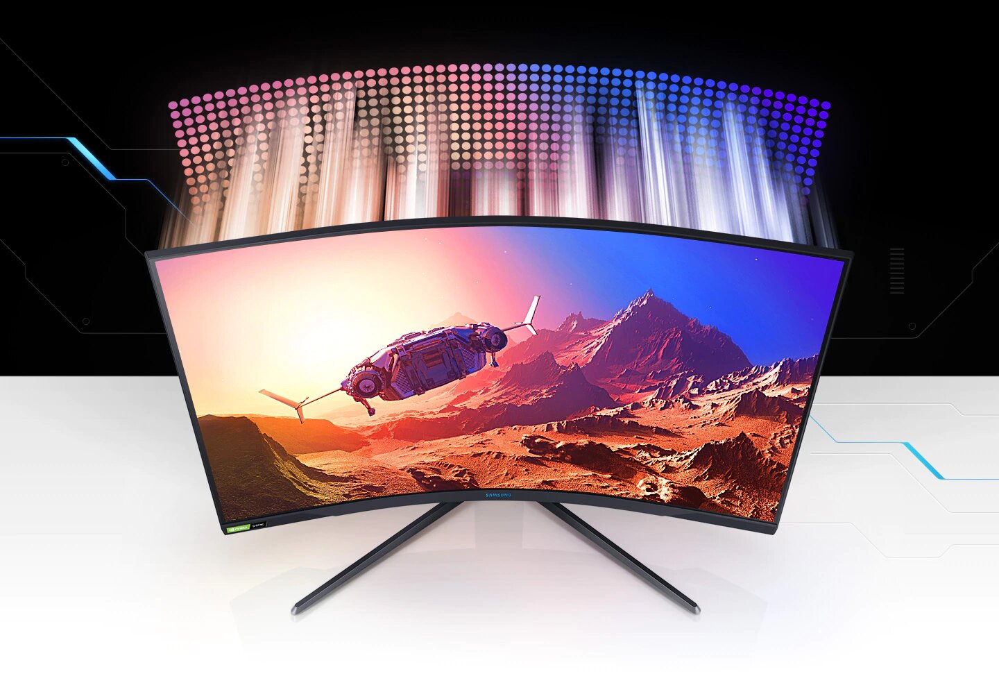 Монитор Samsung Odyssey G7 LC-32G75TQ (2020) (LC32G75TQSUXEN), 31.5" (80.01 cm) VA панел, 240Hz, WQHD, 1ms, 350 cd/m2, DisplayPort, HDMI, USB - характеристика 3
