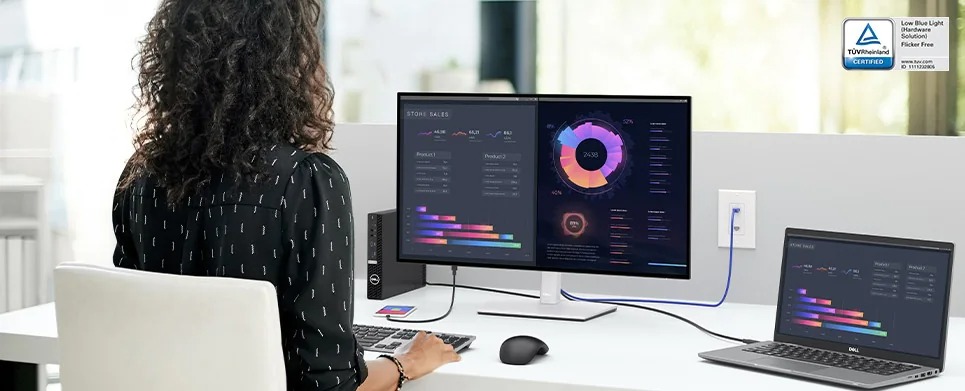 Монитор Dell U2722DE (210-AYUJ), 27" (68.58 cm) IPS панел, Quad HD, 5ms, 350 cd/m2, DisplayPort, HDMI, USB Type C, RJ-45 - характеристика 1