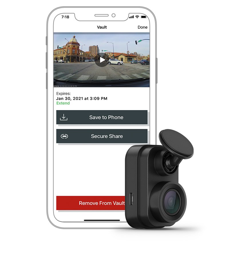 Видеорегистратор Garmin Dash Cam Mini 2, камера за автомобил, Full HD, микрофон, microSD слот до 256GB, USB, Wi-Fi, черна - характеристика 7