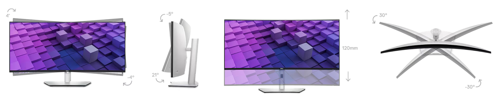 Монитор Dell U3824DW, 38" (96.52 cm) IPS панел, WQHD+, 5ms, 300 cd/m2, DisplayPort, HDMI - характеристика 4