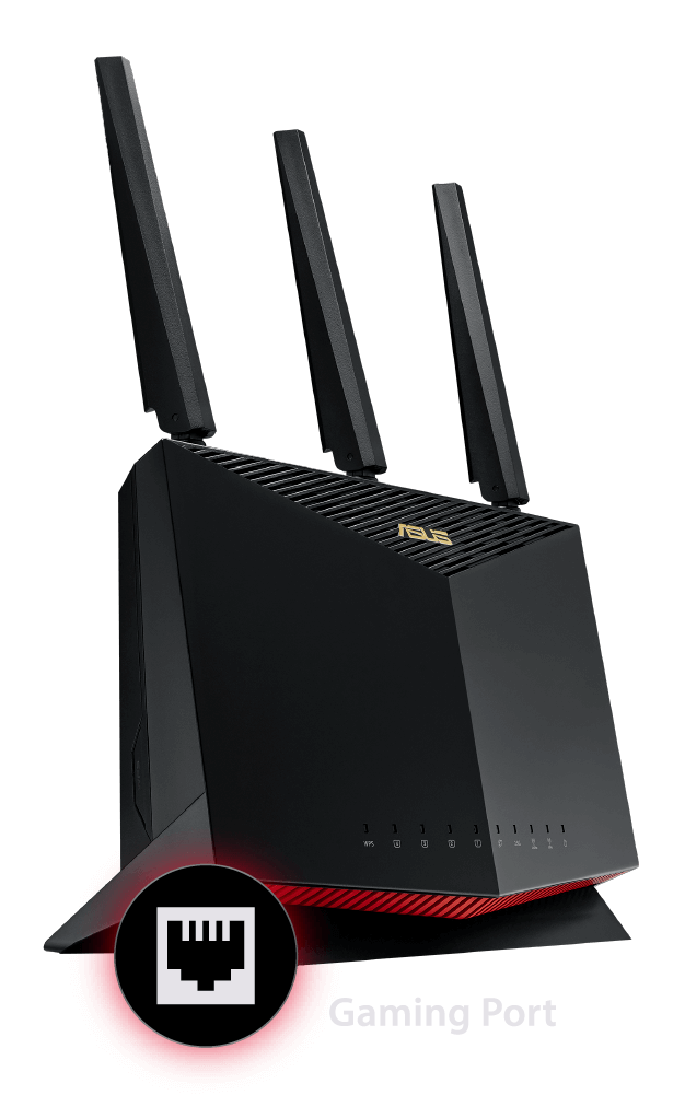 Безжичен рутер ASUS AX5700, 5700Mbps, 2.4GHz(861Mbps), 5GHz(4804Mbps), WiFi 6 (802.11ax), 4x LAN 10/100/1000, 1x WAN 10/100/1000, 3x външни антени, 1x вътрешнa антенa, LED Indicator, 2x USB 3.2 Gen 1, Reset Button, черен - характеристика 5